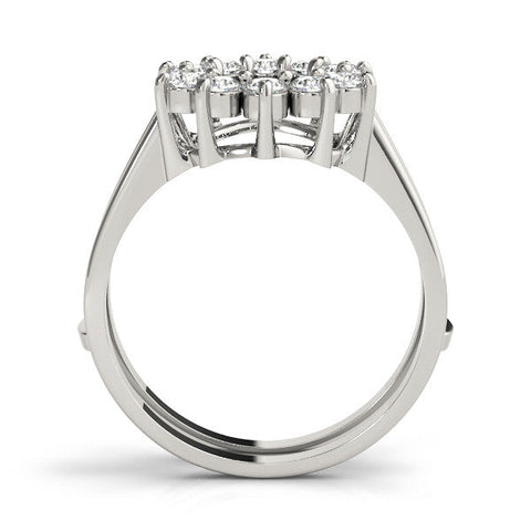 Silver Round Diamond Open Circle Split Shank Prong Setting Ring