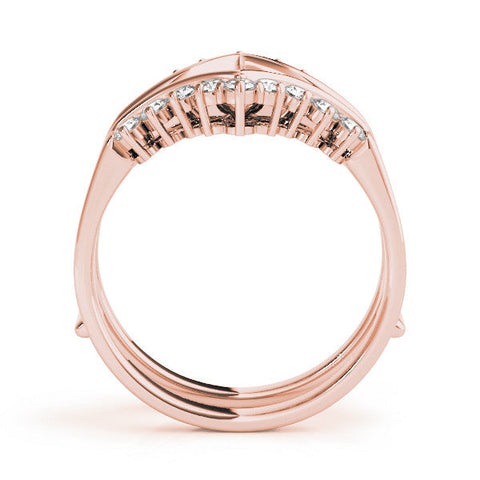 Rose gold Round Diamond Chevron Contour Band with Prong Setting