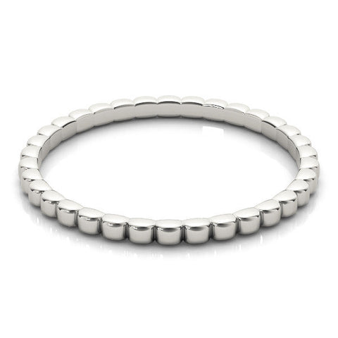 Silver Bezel Set Round Stone Eternity Band