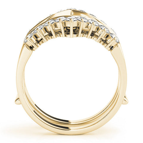 Yellow gold Round Diamond Chevron Eternity Band with Prong Setting