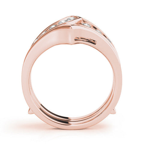 Rose gold Round Channel Set Diamond Chevron Band