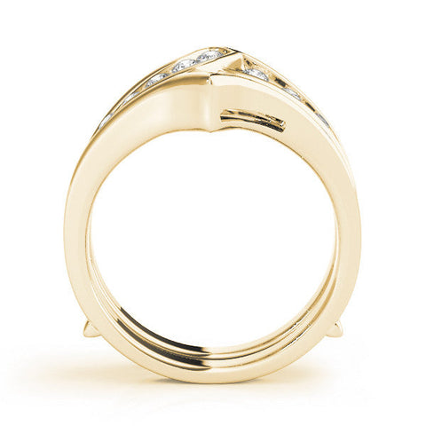 Yellow gold Round Channel Set Diamond Chevron Band