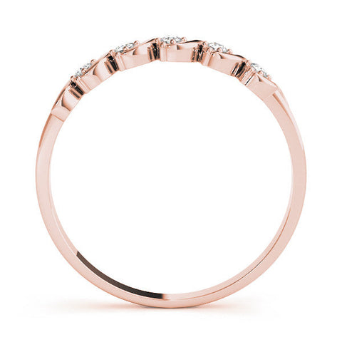 Rose gold Twisted Prong Round Diamond Channel Band