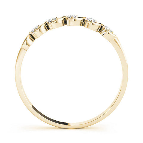 Yellow gold Twisted Prong Round Diamond Channel Band