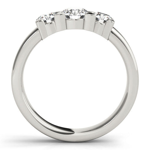 White gold Three-Stone Round Diamond Classic Band with Prong Setting
