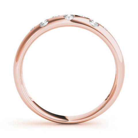 Rose gold Flush Set Round Diamond Comfort Fit Band