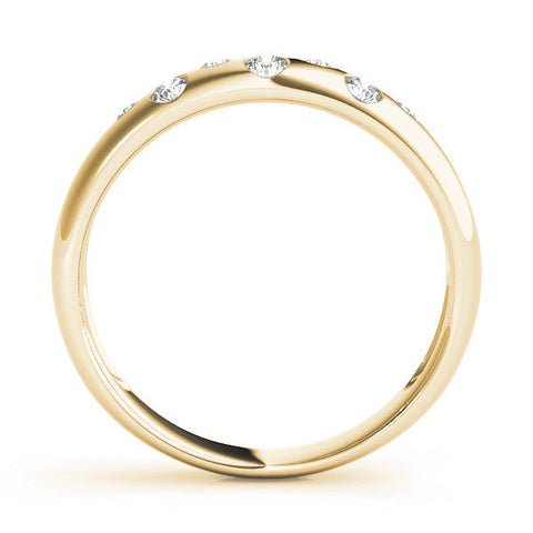 Yellow gold Flush Set Round Diamond Comfort Fit Band