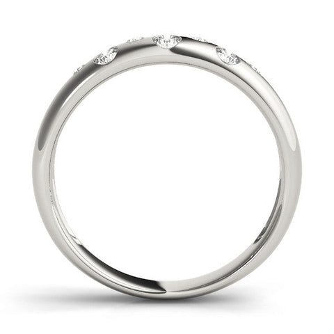 White gold Flush Set Round Diamond Comfort Fit Band
