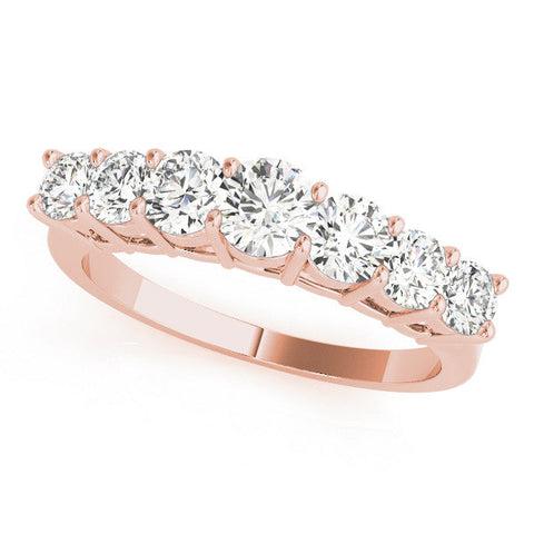 Rose gold Round Diamond Prong-Set Half-Eternity Band