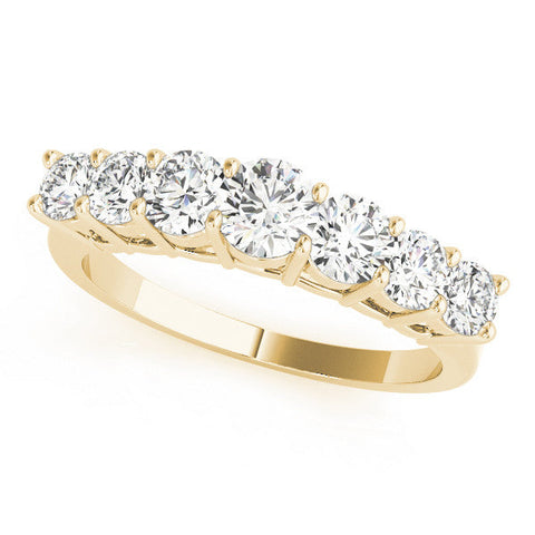Yellow gold Round Diamond Prong-Set Half-Eternity Band