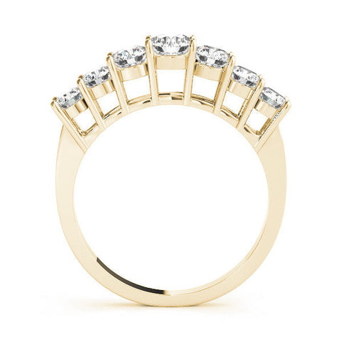 Yellow gold Round Diamond Prong-Set Half-Eternity Band