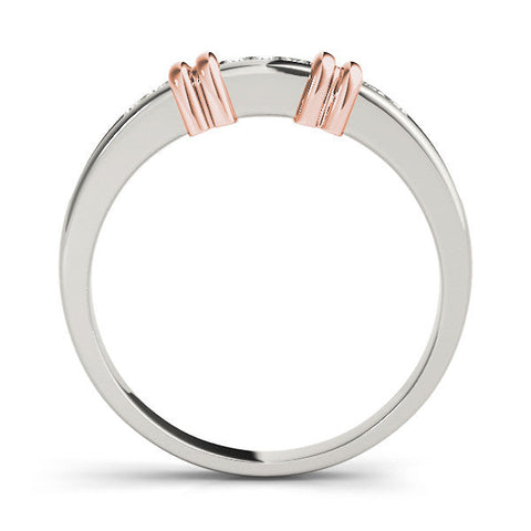 Rose gold Channel Set Round Diamond Half-Eternity Band with Bar Prong Setting