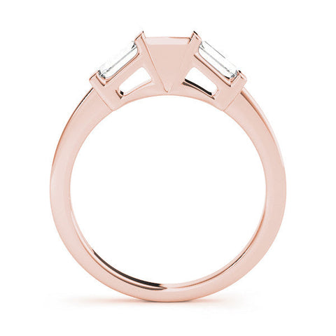 Rose gold Channel Set Baguette Diamond Flat Band with Bar Prong Setting