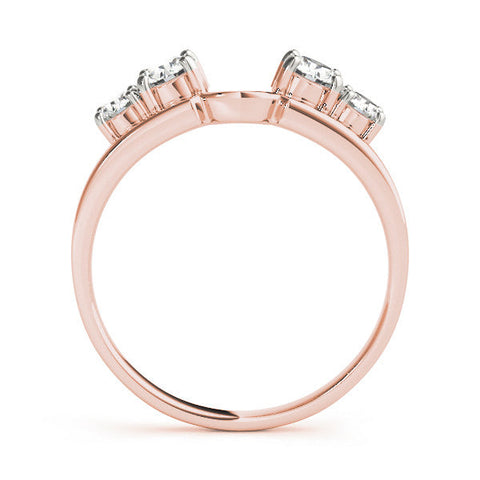 Rose gold Four-Stone Round Diamond Open Band with Prong Setting