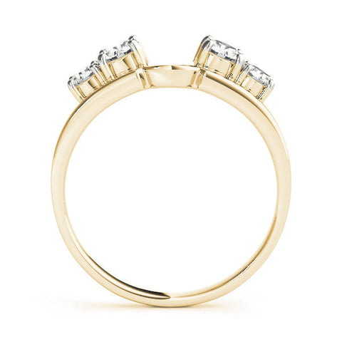 Yellow gold Four-Stone Round Diamond Open Band with Prong Setting