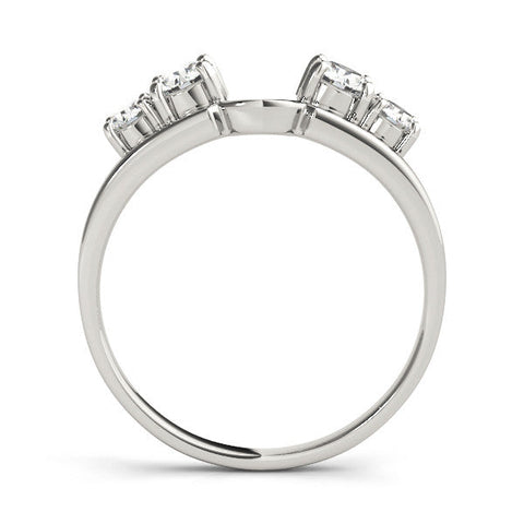 White gold Four-Stone Round Diamond Open Band with Prong Setting