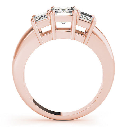 Rose gold Four-Stone Pear Cut Diamond Ring with Prong Setting on a White Gold Band