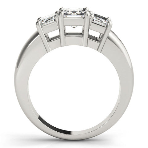 White gold Four-Stone Princess Cut Diamond Ring with Prong Setting on a White Gold Band