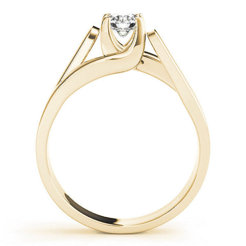 Yellow gold Modern Tension Set Marquise Solitaire Wide Band Ring