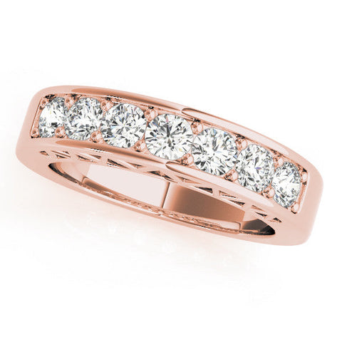 Rose gold Channel-Set Round Diamond Eternity Band with Shared Prong Setting