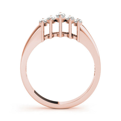 Rose gold Five-Stone Marquise Diamond Bar Set White Gold Band