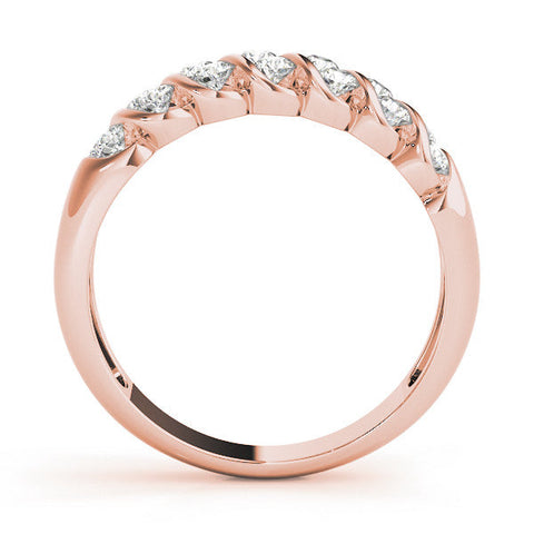 Rose gold Channel Set Round Diamond Multi-Row Band