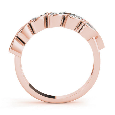 Rose gold Marquise Diamond Wave Band with Channel Setting