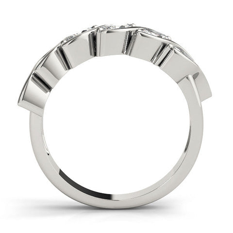 White gold Marquise Diamond Wave Band with Channel Setting