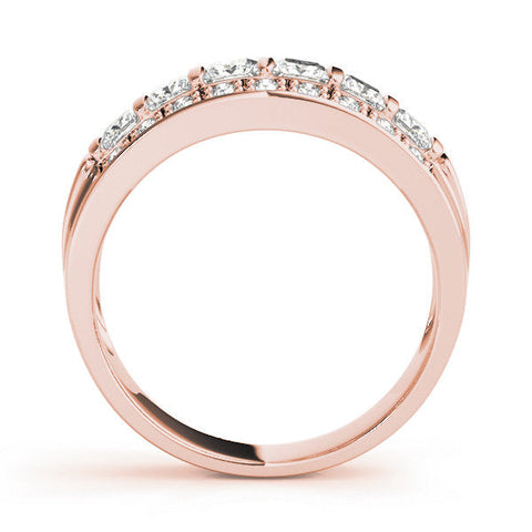 Rose gold Channel-Set Princess Cut Diamond Pavé Band