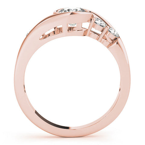 Rose gold Bezel Set Cushion Diamond Split Shank Ring