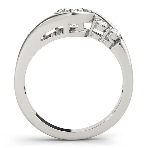 White gold Bezel Set Pear Diamond Split Shank Ring