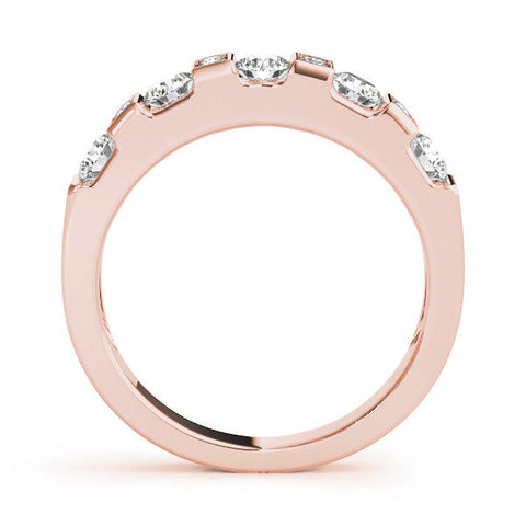 Rose gold Channel Set Round Diamond White Gold Band