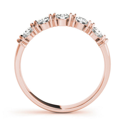 Rose gold Bezel-Set Round Diamond Half-Eternity Band