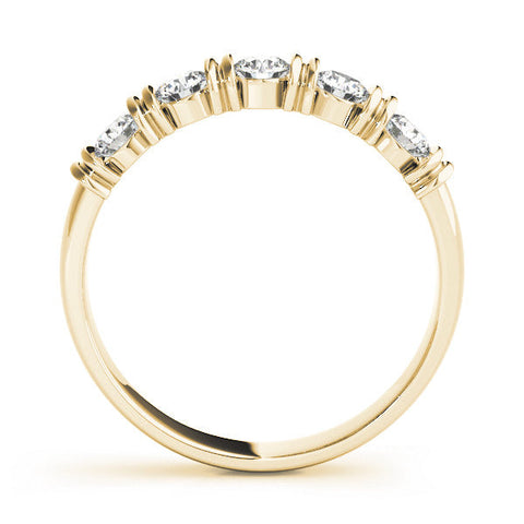 Yellow gold Bezel-Set Round Diamond Half-Eternity Band