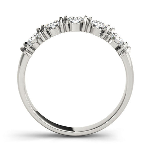 White gold Bezel-Set Round Diamond Half-Eternity Band
