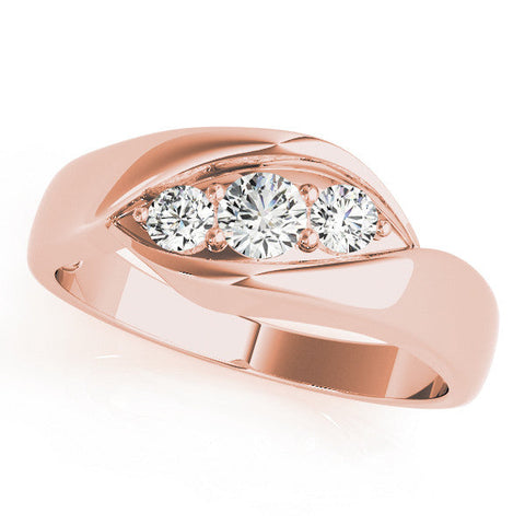 Rose gold Channel Set Princess Diamond Crossover Band