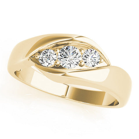 Yellow gold Channel Set Marquise Diamond Crossover Band