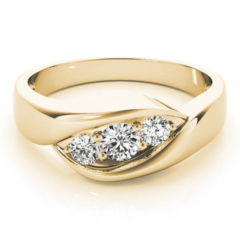 Yellow gold Channel Set Princess Diamond Crossover Band