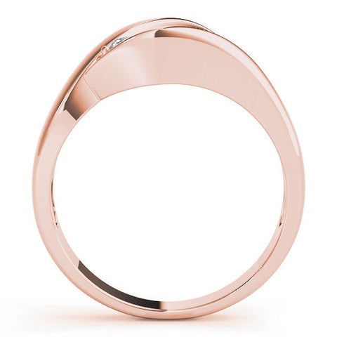 Rose gold Channel Set Radiant Diamond Crossover Band