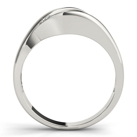 White gold Channel Set Round Diamond Crossover Band