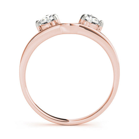 Rose gold Round Cut Dual Diamond Open Band with Prong Setting