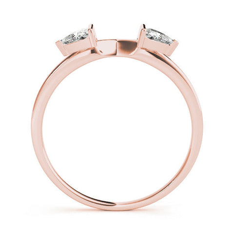 Rose gold Trillion Cut Open Band with Bezel Set Diamonds