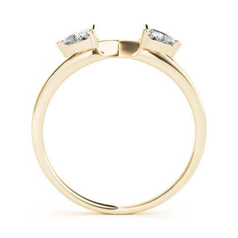 Yellow gold Trillion Cut Open Band with Bezel Set Diamonds