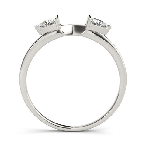 White gold Trillion Cut Open Band with Bezel Set Diamonds