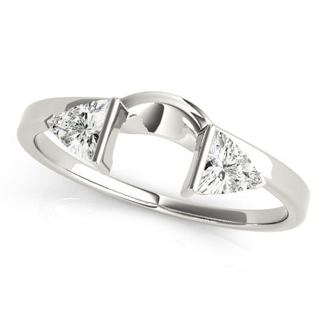 White gold Trillion Cut Open Band with Bezel Set Diamonds