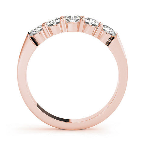 Rose gold Round Cut Diamond Prong Set Half-Eternity Band