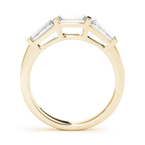 Yellow gold Three-Stone Baguette Cut Channel Set Diamond Band