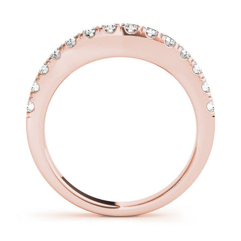 Rose gold Round Diamond Pavé Half Eternity Band with Shared Prong Setting