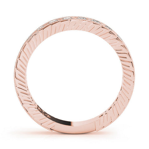 Rose gold Round Diamond Milgrain Channel Set Eternity Band