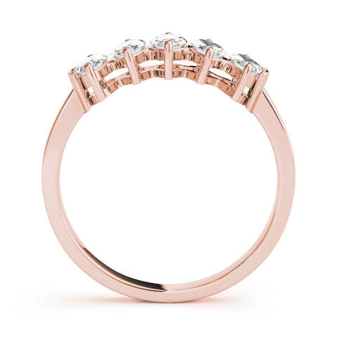 Rose gold Five Stone Marquise Diamond Prong Set White Gold Band